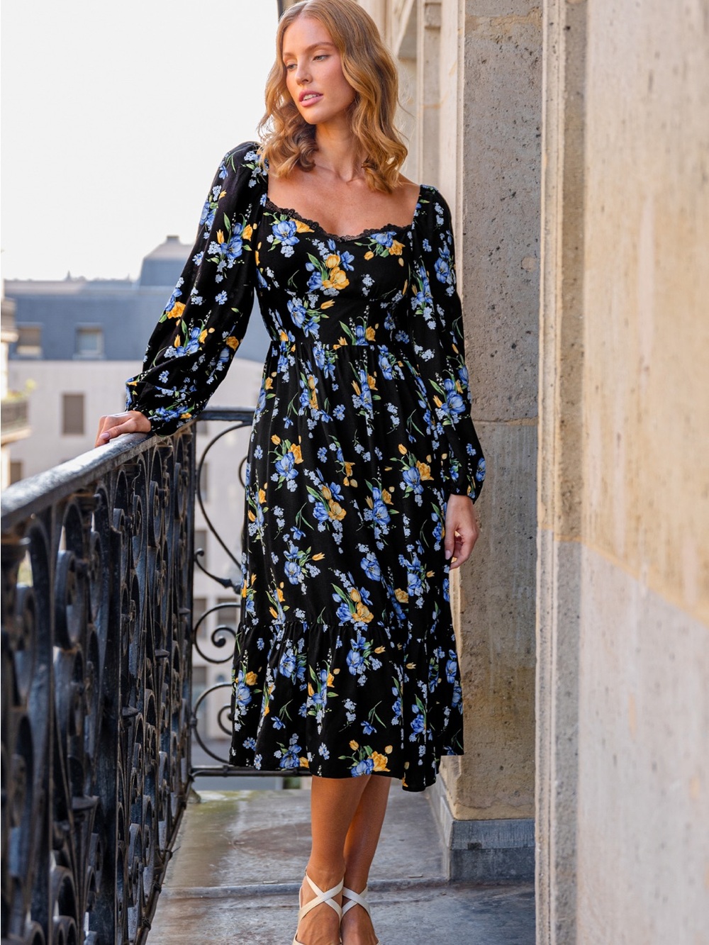 Cupshe For Keeps Floral Maxi Dress Black - Picture 4 of 9